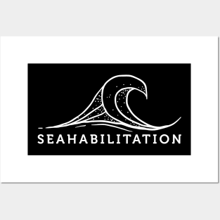 'Seahabilitation' Ocean Conservation Shirt Posters and Art